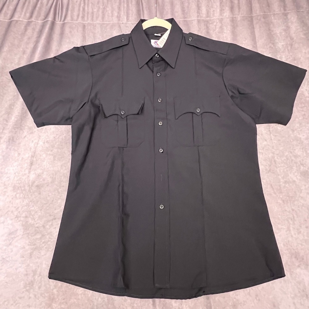 First Class Uniform Shirt Mens Large Navy Blue New Short Sleeve Tactical SS06